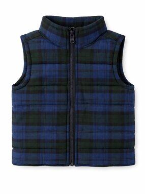 NWT Carter’s Baby Boy Plaid Puffer Vest 12 Months Blue Green Quilted Vest Fall